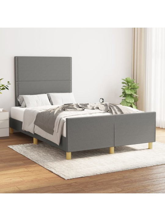 Gultas rāmis bez matrača tumši pelēks 120x190 cm audums