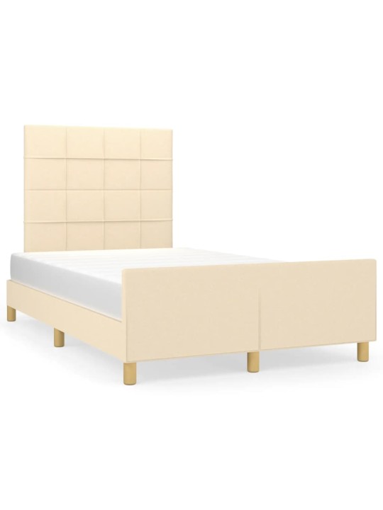 Gultas rāmis bez matrača krēmkrāsas 120x190 cm audums