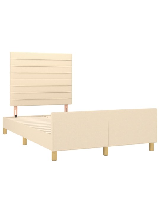 Gultas rāmis bez matrača krēmkrāsas 120x190 cm audums