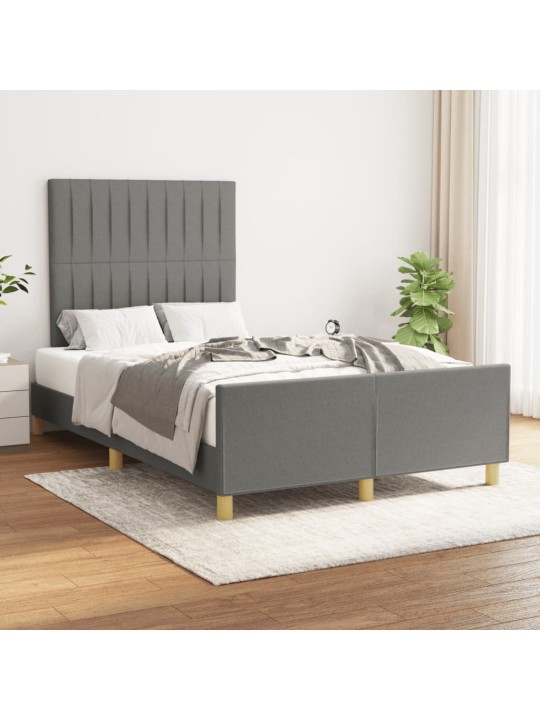 Gultas rāmis bez matrača tumši pelēks 120x190 cm audums
