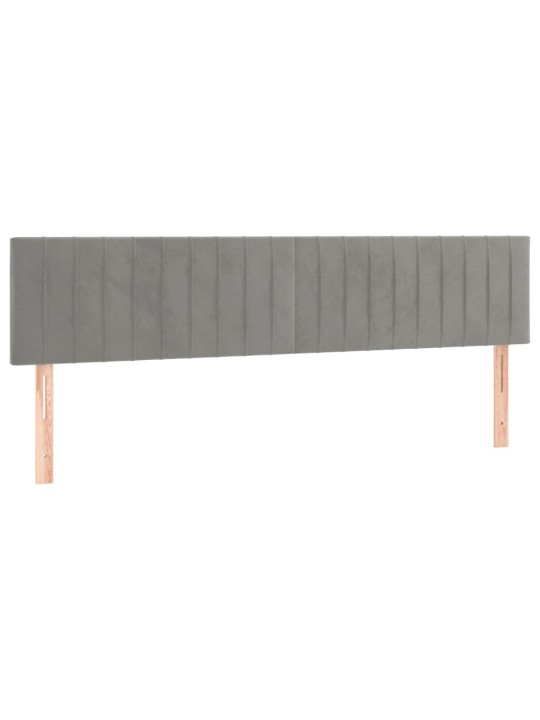 Gultas rāmis bez matrača gaiši pelēks 120x190 cm samts