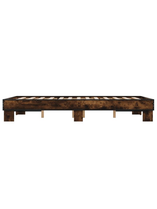Gultas rāmis, ozola krāsā, 120x200cm, inženierijas koks, metāls