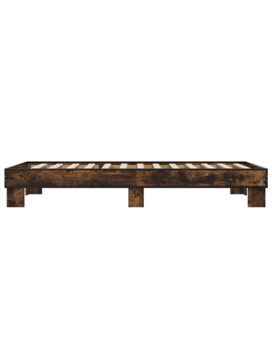 Gultas rāmis, ozola krāsā, 90x190 cm, inženierijas koks, metāls