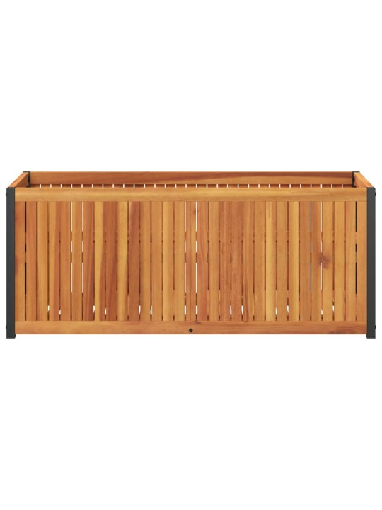 Puķu kaste, 110x45x44 cm, akācijas masīvkoks, tērauds