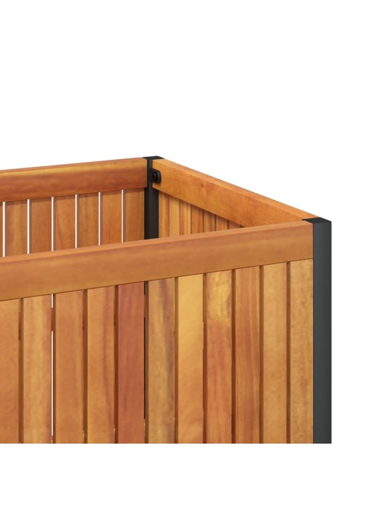 Puķu kaste, 110x45x44 cm, akācijas masīvkoks, tērauds