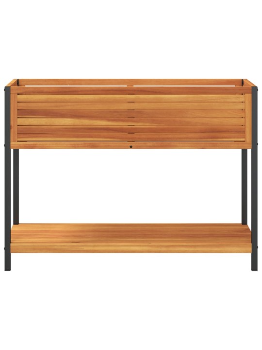 Puķu kaste ar plauktu 110x45x80 cm akācijas masīvkoks tērauds