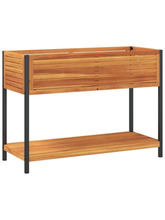 Puķu kaste ar plauktu 110x45x80 cm akācijas masīvkoks tērauds