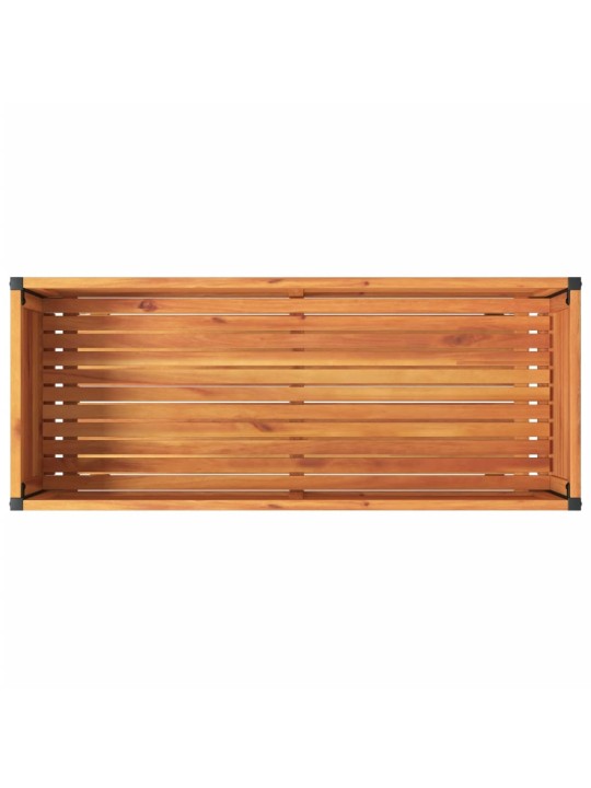 Puķu kaste ar plauktu 110x45x80 cm akācijas masīvkoks tērauds