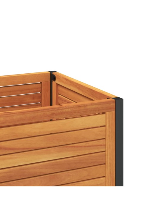 Puķu kaste ar plauktu 110x45x80 cm akācijas masīvkoks tērauds