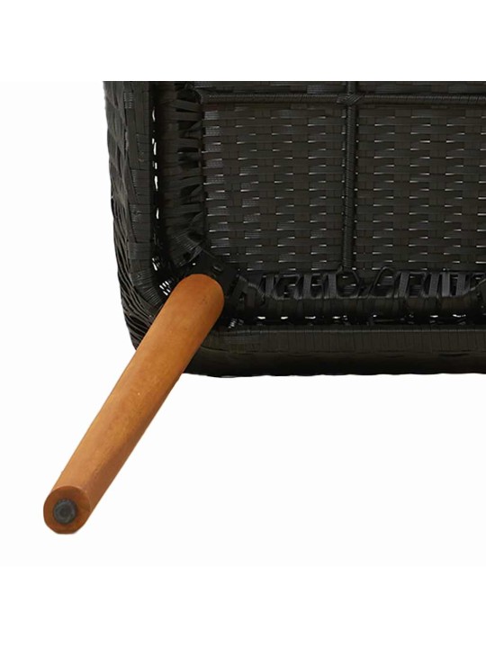 Dārza ēdamgalds ar spilvenu 9 pcs melna poliratāns