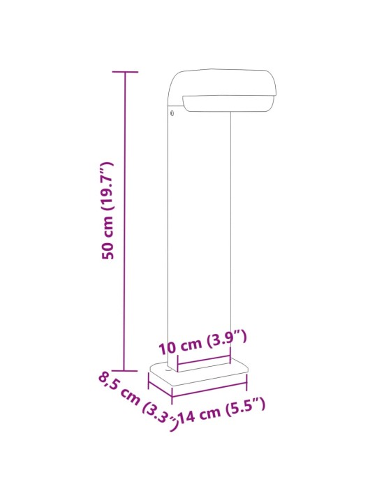 Āra grīdas lampas, 3 gb., melnas, 50 cm, liets alumīnijs