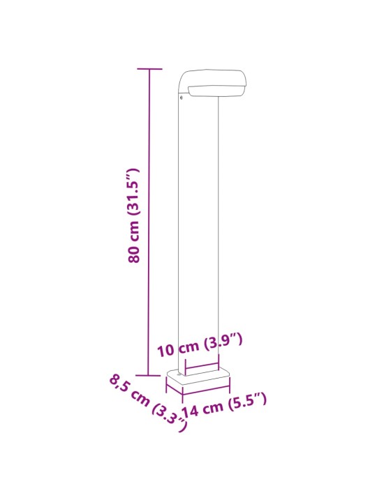 Āra grīdas lampas, 3 gb., melnas, 80 cm, liets alumīnijs