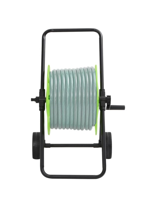 Šļūtenes spoles ratiņi 60 m 1/2" šļūtenei, zaļi, tērauds