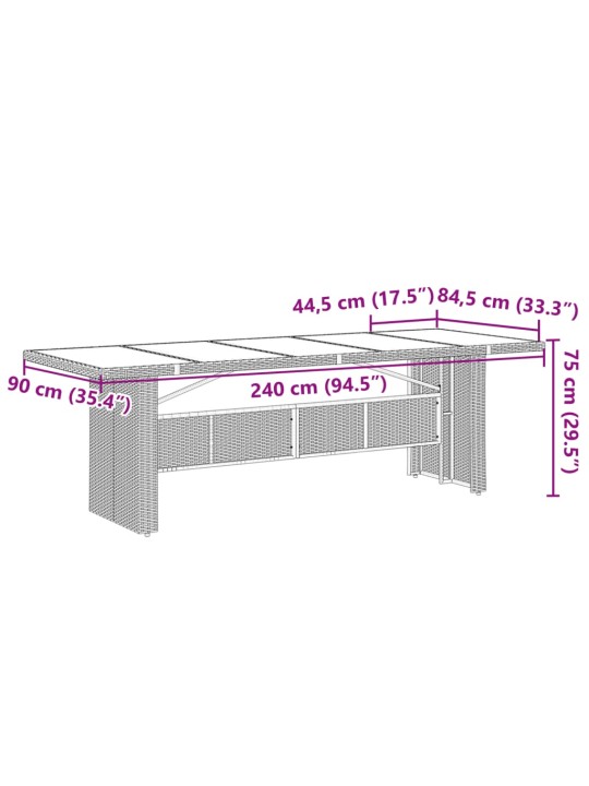 11-daļīgs dārza mēbeļu komplekts ar matračiem, PE rotangpalma
