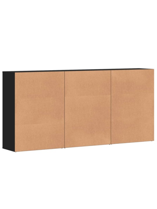 Kumodes, 3 gab., melnas, 60x31x84 cm, inženierijas koks