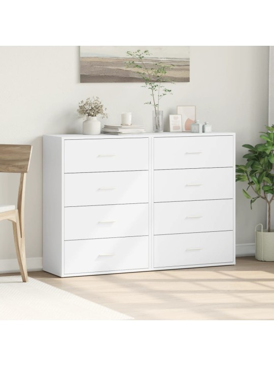 Kumodes, 2 gab., baltas, 60x31x84 cm, inženierijas koks