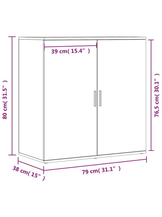 Kumodes, 2 gab., melnas, 79x38x80 cm, inženierijas koks