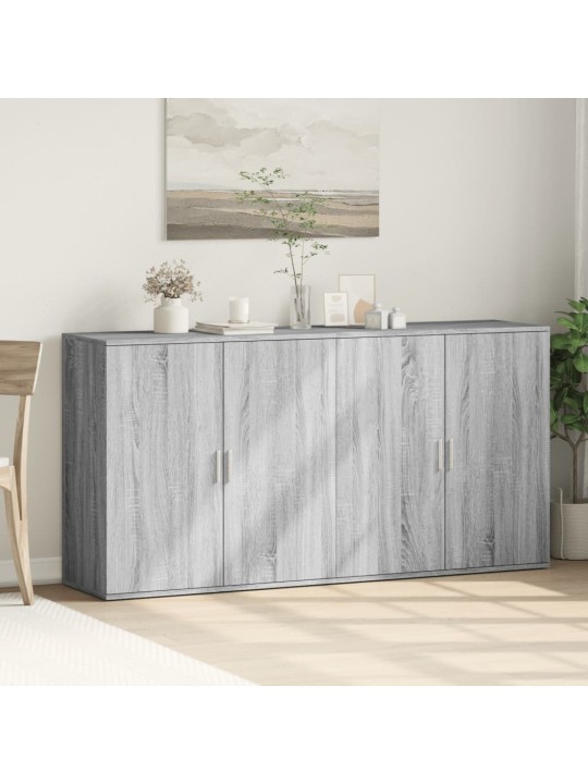 Kumodes, 2 gab., pelēka ozola, 79x38x80 cm, inženierijas koks
