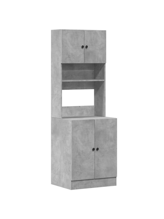 Virtuves skapītis betona pelēks 60x50x180 cm inženierijas koks