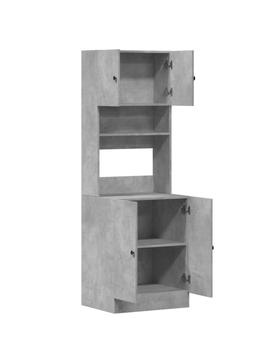 Virtuves skapītis betona pelēks 60x50x180 cm inženierijas koks