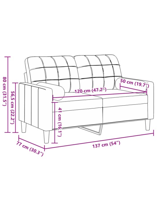 Divvietīgs dīvāns ar spilveniem, rozā, 120 cm, samts