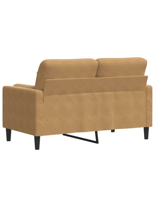 Divvietīgs dīvāns ar spilveniem, brūns, 120 cm, samts