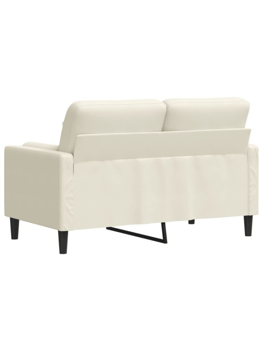 Divvietīgs dīvāns ar spilveniem, krēmkrāsas, 120 cm, samts