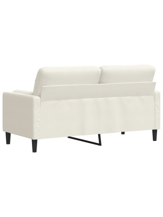 Divvietīgs dīvāns ar spilveniem, krēmkrāsas, 140 cm, samts