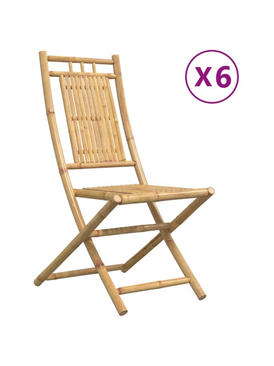 Saliekamie dārza krēsli, 6 gab., 46x66x99 cm, bambuss