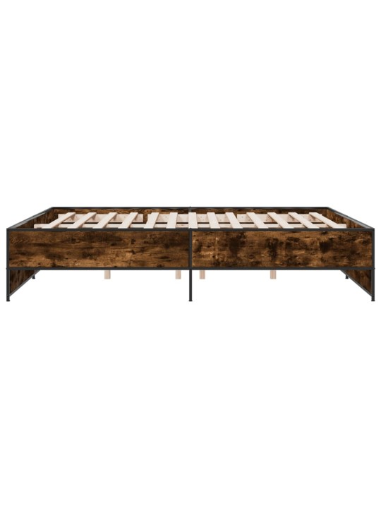 Gultas rāmis, ozola krāsā, 180x200cm, inženierijas koks, metāls