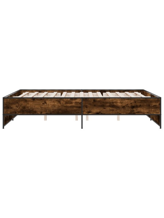 Gultas rāmis, ozola krāsā, 160x200cm, inženierijas koks, metāls