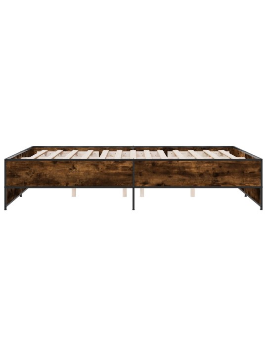 Gultas rāmis, ozola krāsā, 150x200cm, inženierijas koks, metāls