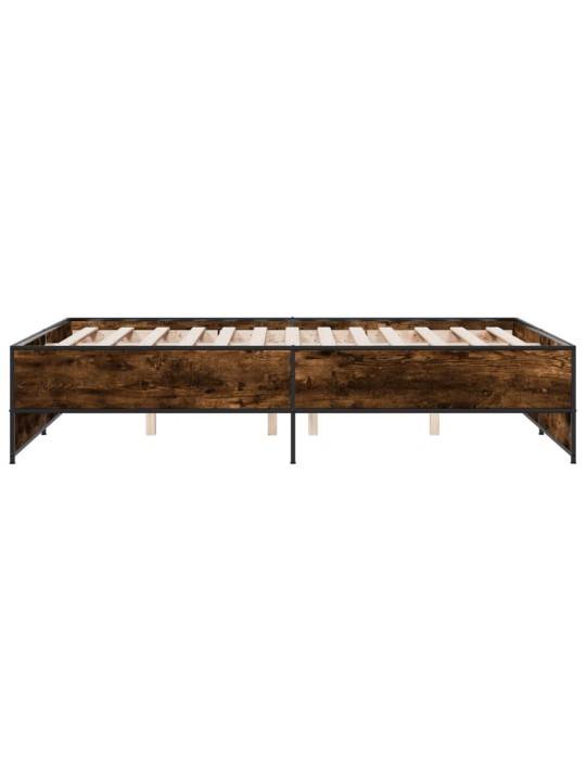 Gultas rāmis, ozola krāsā, 120x200cm, inženierijas koks, metāls