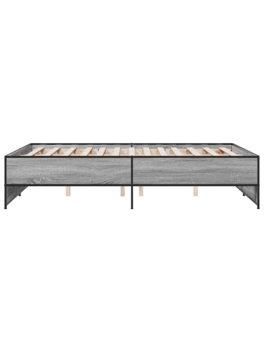 Gultas rāmis, pelēka ozola 120x200cm, inženierijas koks, metāls