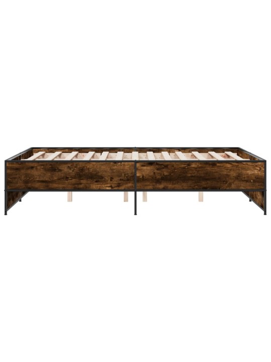 Gultas rāmis, ozola krāsā, 120x190cm, inženierijas koks, metāls