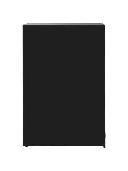Atkritumu tvertņu novietne, melna, 345x79x117 cm, tērauds