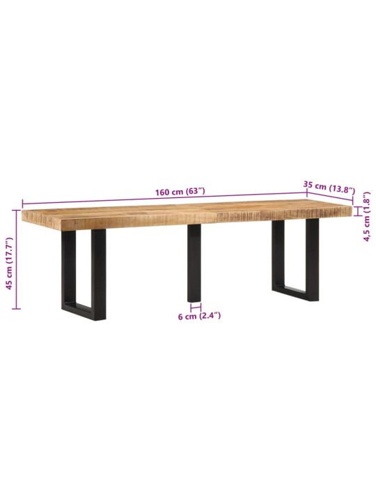 Sols, 160 cm, neapstrādāts mango masīvkoks un tērauds