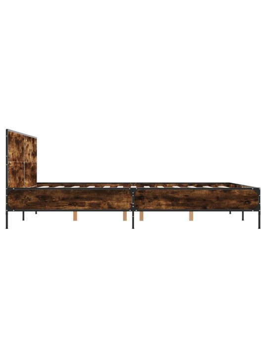 Gultas rāmis, ozola krāsā, 160x200cm, inženierijas koks, metāls