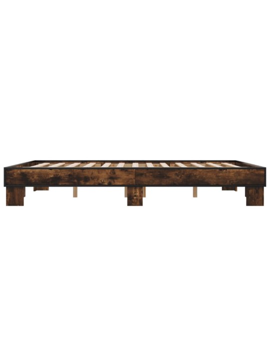 Gultas rāmis, ozola krāsā, 150x200cm, inženierijas koks, metāls
