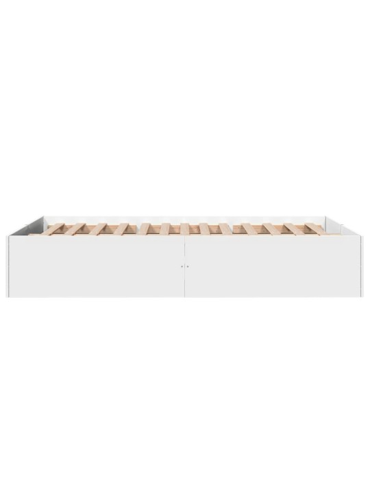 Gultas rāmis, balts, 140x200 cm, inženierijas koks