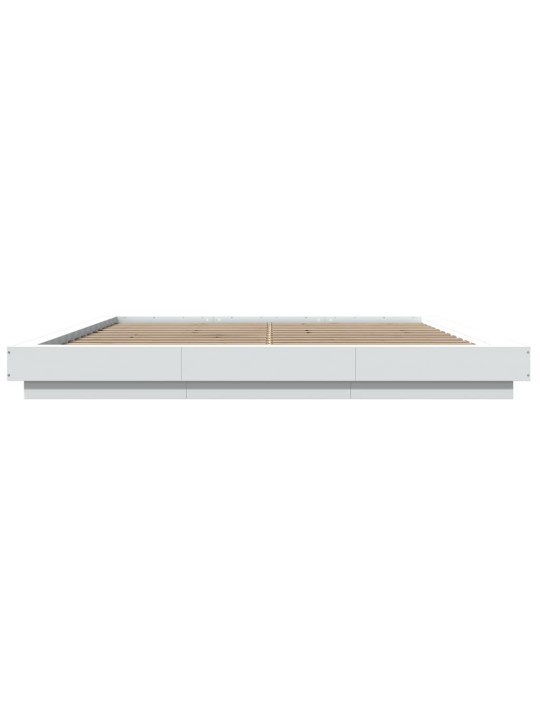 Gultas rāmis ar led, 180x200 cm, inženierijas koks, balts
