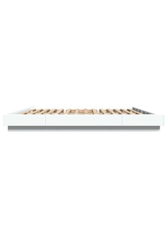 Gultas rāmis ar led, 180x200 cm, inženierijas koks, balts