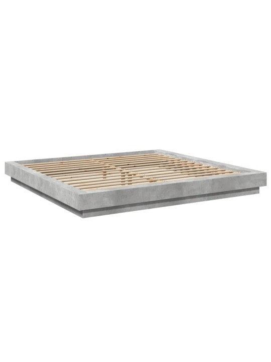 Gultas rāmis ar led, betona pelēks,180x200cm, inženierijas koks
