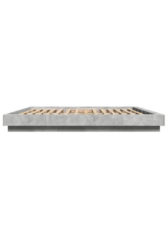 Gultas rāmis ar led, betona pelēks,180x200cm, inženierijas koks