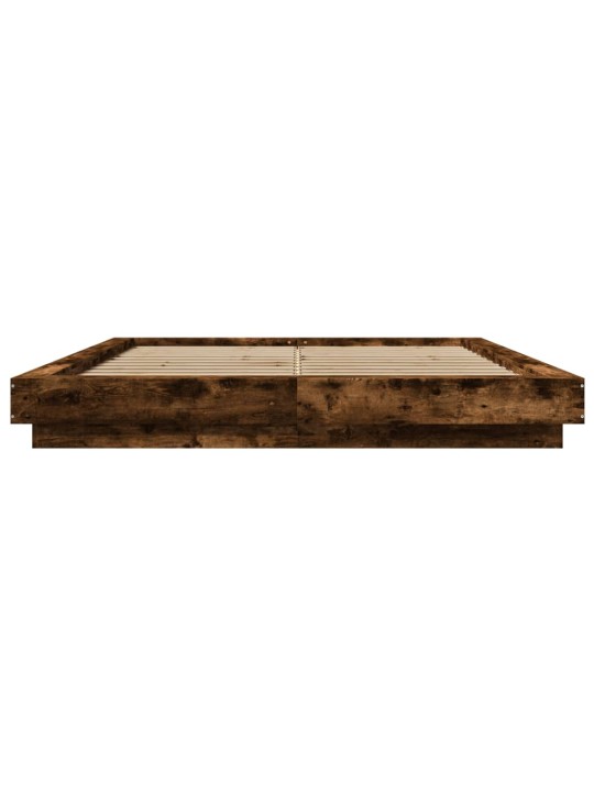 Gultas rāmis ar led, ozola, 150x200 cm, inženierijas koks