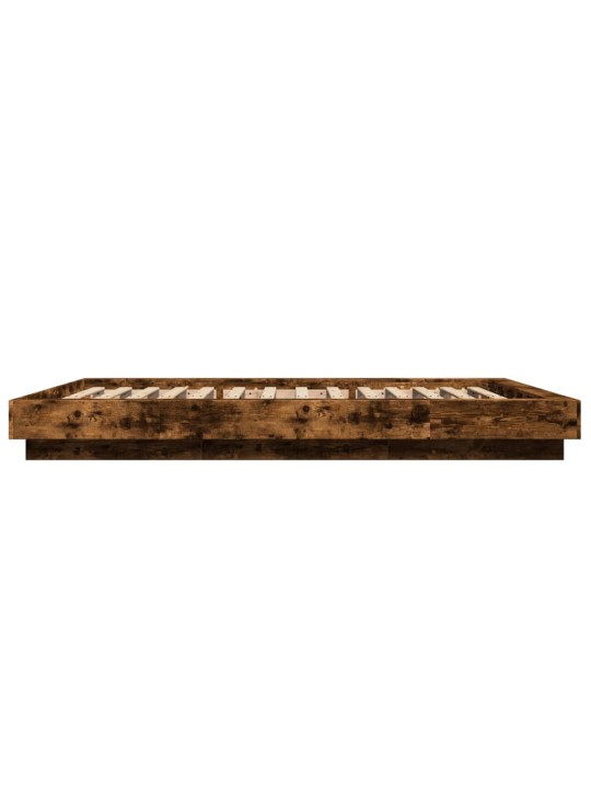 Gultas rāmis ar LED, ozola, 140x200 cm, inženierijas koks
