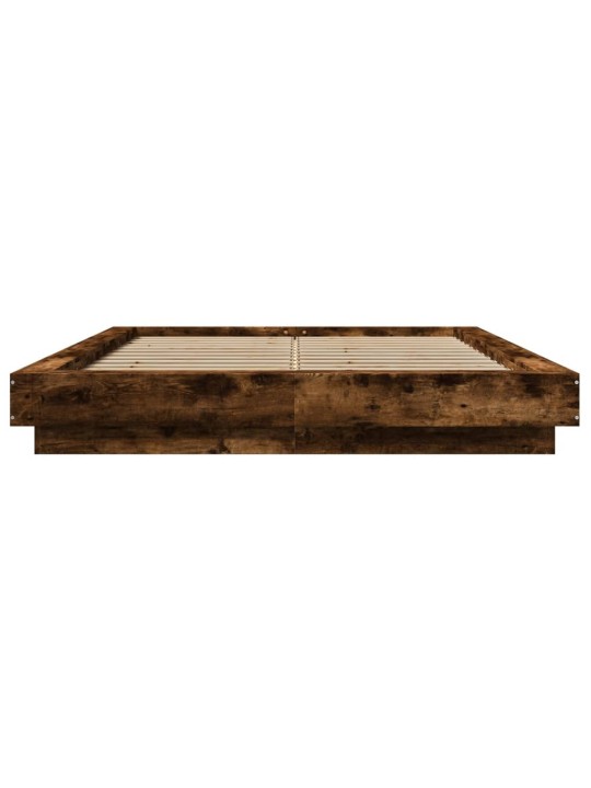 Gultas rāmis ar LED, ozola, 120x200 cm, inženierijas koks
