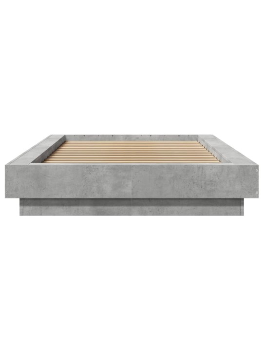 Gultas rāmis ar led, betona pelēks,100x200cm, inženierijas koks