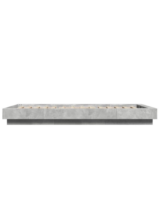 Gultas rāmis ar led, betona pelēks,100x200cm, inženierijas koks