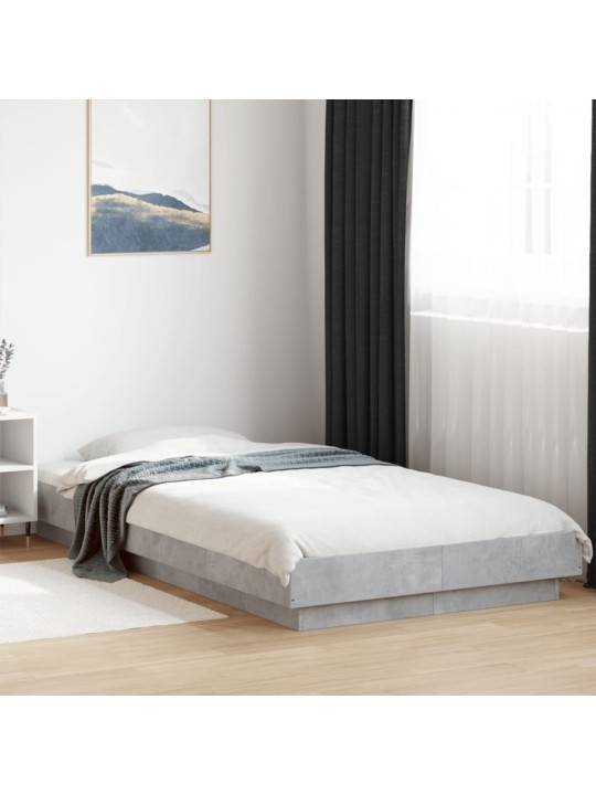 Gultas rāmis ar led, betona pelēks,100x200cm, inženierijas koks